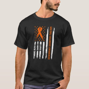 T-shirt Amour Hope Faith American Flag Sclérose en plaques