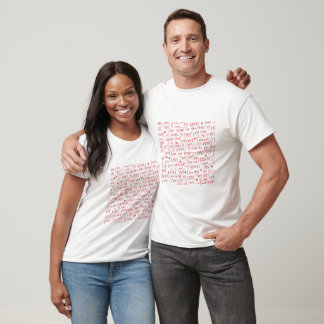 T-SHIRT AMOUR ILLUSTRÉ ROUGE BLANC POUR VALANTINE OU CADEA