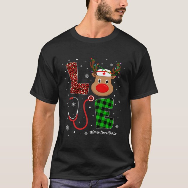 T-shirt Amour Infirmière correctionnelle Vie Jolie Reindee (Devant)
