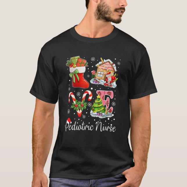 T-shirt Amour Infirmière pédiatrique Noël Infirmière Snowf (Devant)