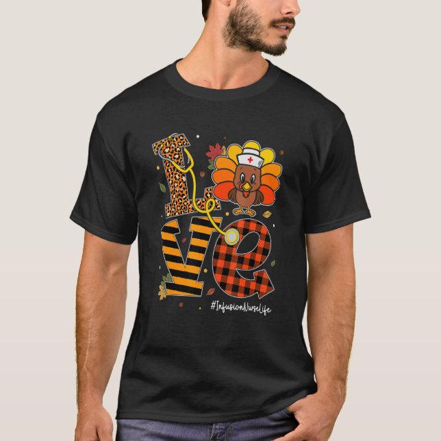 T-shirt Amour Infusion Infirmière Vie Infirmière Automne T (Devant)