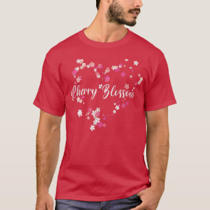 T-shirt Amour Japonais Sakura Cerise Fleur de Fleur Coeur 