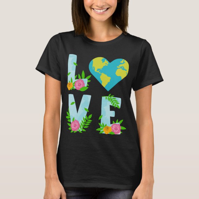 T-shirt Amour Jour des terres Changement climatique (Devant)
