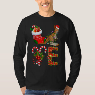 T-shirt Amour Kangaroo lumières de Noël Dirigé Santa Hat C