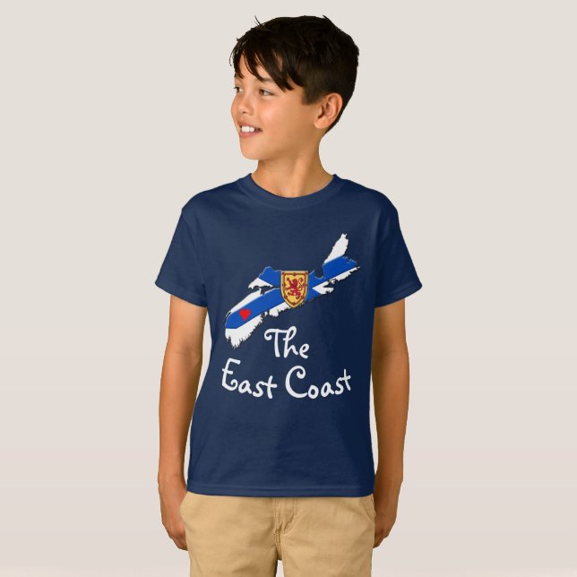 T-shirt Amour La Côte Est Coeur Nouvelle-Écosse chemise (Devant entier)