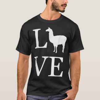 T-shirt Amour Lama Alpaga Silhouette Llamas Amoureux Propr