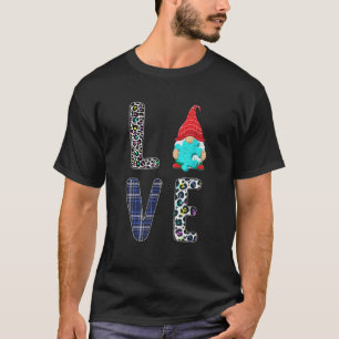 T-shirt Amour léopard Gnome mignon Puzzle Sensibilisation 
