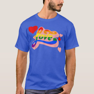 T-shirt Amour LGBT-Q Retro Gay pride drapeau arc-en-ciel A