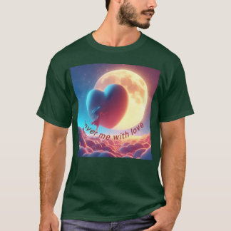 T-shirt Amour lune rétro