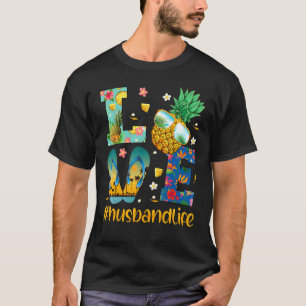 T-shirt Amour Mari Vie Flip Flops Lunettes de soleil Anana