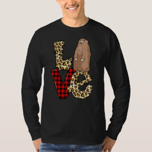 T-shirt Amour Marmotte Léopard Coeur Joyeux Jour W