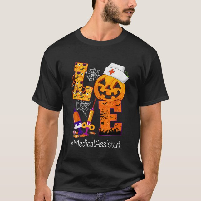 T-shirt Amour Médicale Assistant Halloween Costume Citroui (Devant)