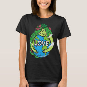 T-shirt Amour Mère Terre Planète Hug Nature Environnement