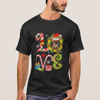 T-shirt Amour Noël Chihuahua Portant le Chien de Chapeau d
