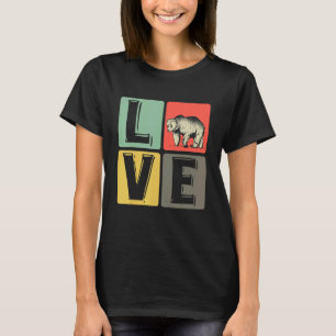 T-shirt Amour Ours Belle Coeur Ours Brown