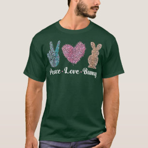 T-shirt Amour Paix Bunny Femmes Enfants Pâques Jeune fille