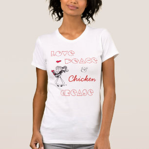 T-shirt Amour, paix, et graisse de poulet
