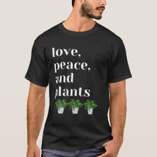 T-shirt Amour, Paix Et Tee Plante