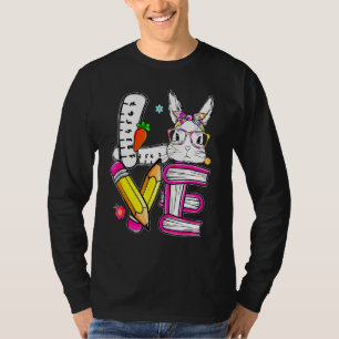 T-shirt Amour Pâques 5e année Enseignant Bunny mignon Visa