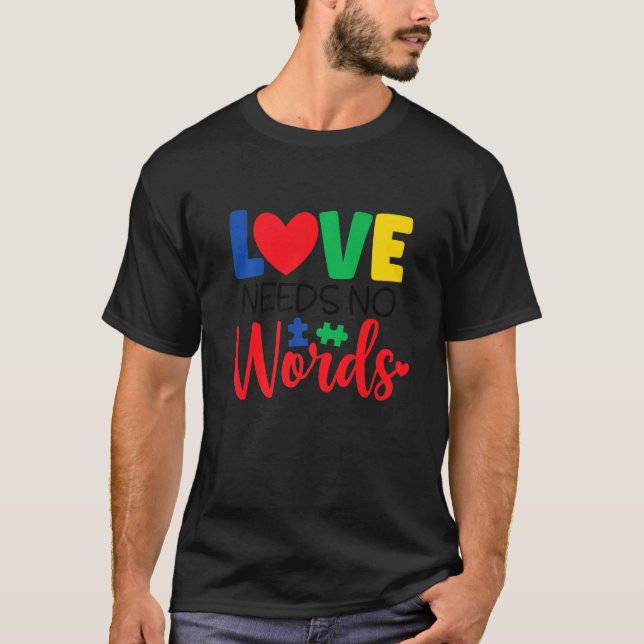 T-shirt Amour Pas Besoin De Mots Sensibilisation sur l'aut (Devant)