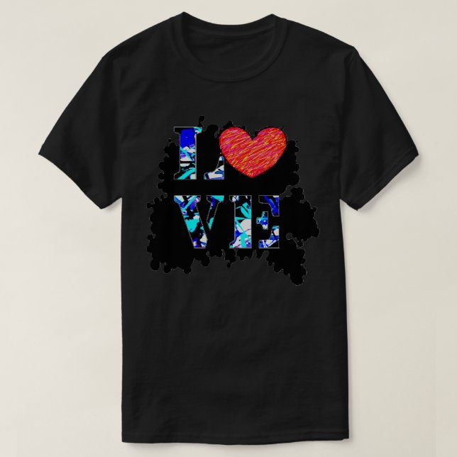 T-shirt amour peinture aérosol abstraite (Design devant)