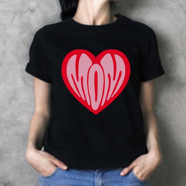 T-shirt Amour personnalisé Coeur de coeur Maman Fête des m (Créateur téléchargé)