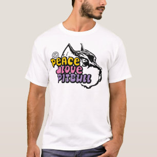 T-shirt Amour Pitbull, anti BSL de paix