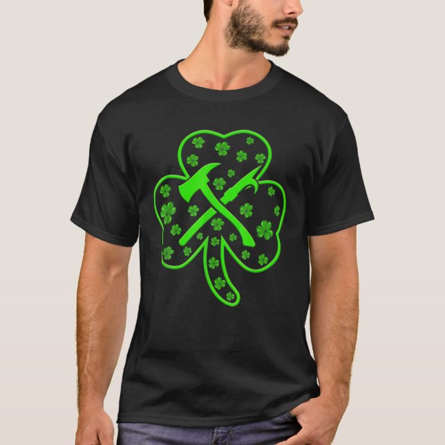 T-shirt Amour pompier St Patrick's Day Leprechaun Casquett (Devant)