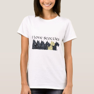 T-shirt Amour pour le Terrier Écossais