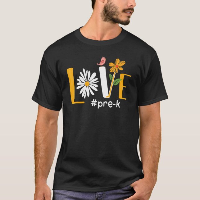 T-shirt Amour Pré-Kinder Retour À L'École 1Er Jour De L'Éc (Devant)