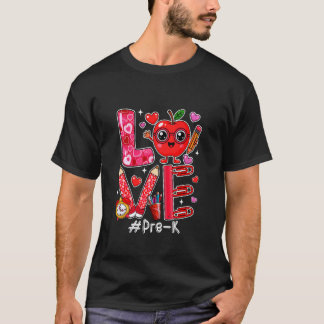 T-shirt Amour Préscolaire Cœurs Mignons Saint Valentin Élè