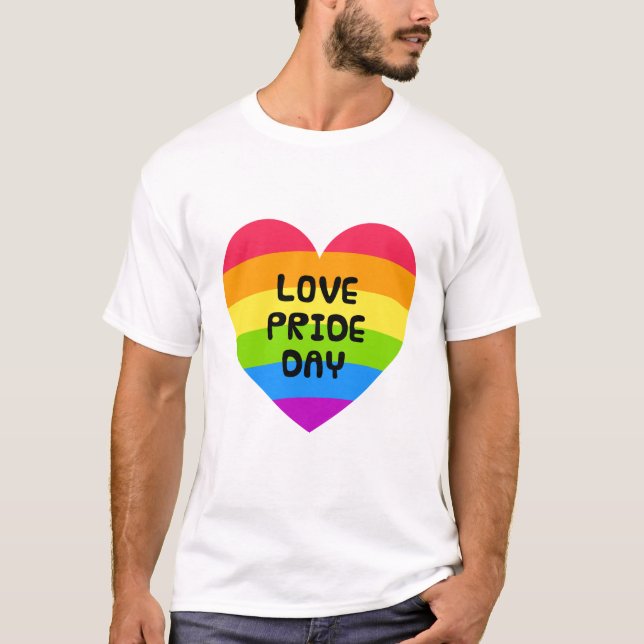 T-shirt Amour Pride Day hommes blancs (Devant)
