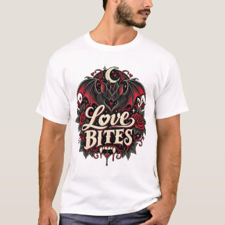 T-shirt Amour qui mord la chauve-souris vampire gothique r