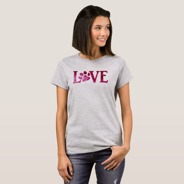 T-shirt Amour Rose Clair (Devant entier)