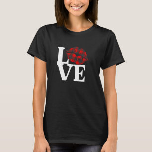 T-shirt Amour Rouge Buffalo Lèvres Plaid Valentines Jour