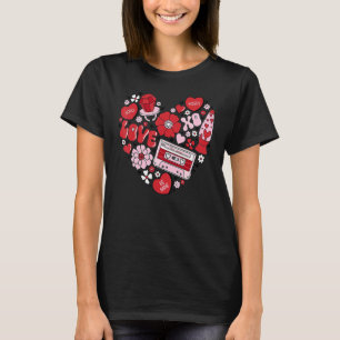 T-shirt Amour Saint Valentin Fais-Moi XOXO Cœur Floral Val