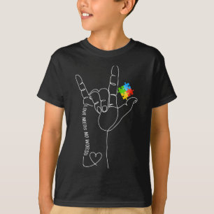 T-shirt Amour Sensibilisation sur l'autisme Mois Pas besoi