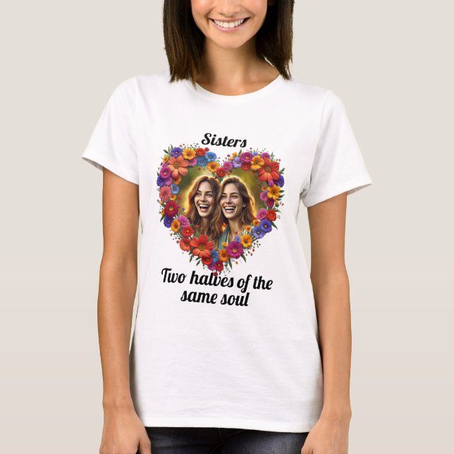T-shirt Amour Sisterly En Fleur (Devant)