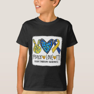 T-shirt Amour T21 Guérison Bleu Jaune Sensibilisation au S