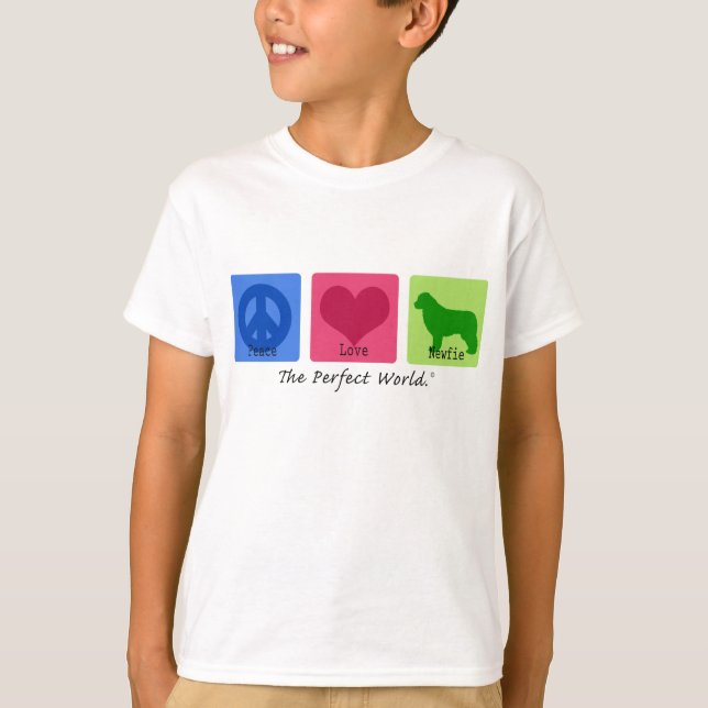 T-shirt Amour Terre-Neuve de paix (Devant)