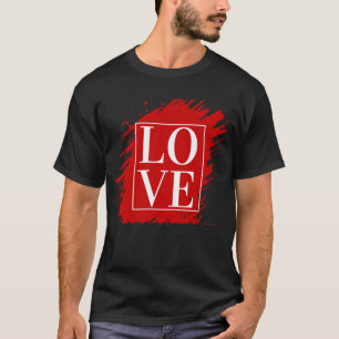 T-SHIRT AMOUR TYPOGRAPHIE BLANCHE ART ROUGE