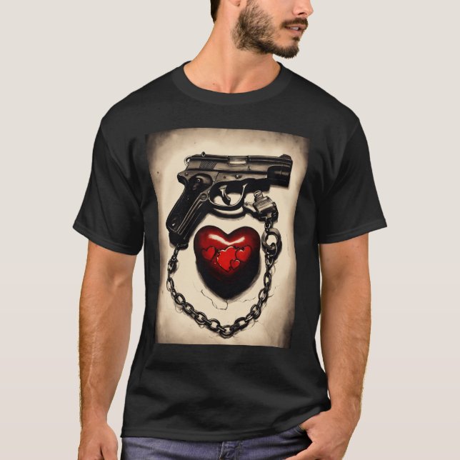 T-shirt Amour, verrouillage et chargement (Devant)