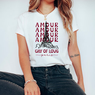 T-shirt Amour Ville de l'Amour Paris – Tour Eiffel