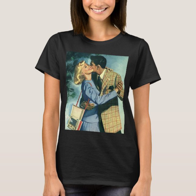 T-shirt Amour vintage et romance, Danse de Noël (Devant)