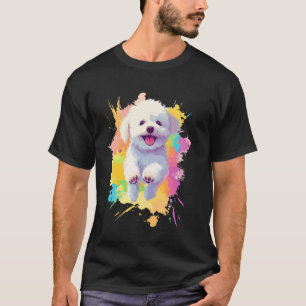 T-shirt Amoureux de Bichon Frise Splash Art Coloré Bichon