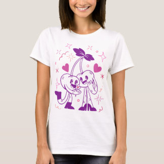 T-shirt Amoureux de Cerises Douces – Art Esthétique Romant