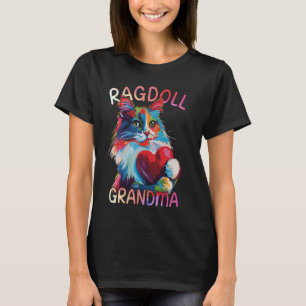 T-shirt Amoureux de Chat Ragdoll Cœur Pop Art Femmes Ragdo