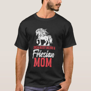 T-shirt Amoureux de cheval Frison Maman Mère Dame Maman Ch