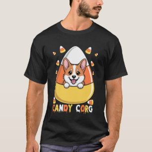 T-shirt Amoureux de chien Corgi Candy Corn Spooky Hallowee