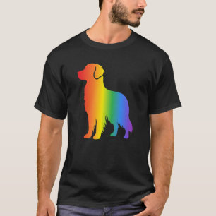 T-shirt Amoureux de chien Retriever doré arc-en-ciel